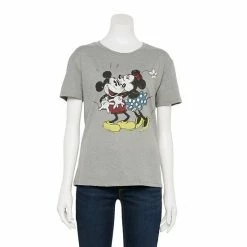 Licensed Character Disney's Mickey Mouse Juniors' Mickey & Minnie Kiss Graphic Tee