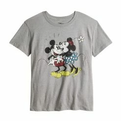 Licensed Character Disney's Mickey Mouse Juniors' Mickey & Minnie Kiss Graphic Tee -Licensed Character Shop unnamed file 4990