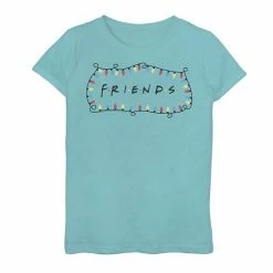 Licensed Character Girls 7-16 Friends Christmas Lights Logo Surround Graphic Tee Green Apple -Licensed Character Shop unnamed file 4995