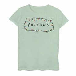 Licensed Character Girls 7-16 Friends Christmas Lights Logo Surround Graphic Tee Green Apple -Licensed Character Shop unnamed file 4998