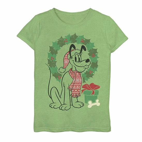 Licensed Character Girls 7-16 Disney Pluto Wreath Portrait Tee 3 Licensed Character Girls 7-16 Disney Pluto Wreath Portrait Tee