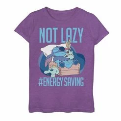 Licensed Character Disney's Lilo & Stitch Girls 7-16 Not Lazy #Energy Saving Portrait Graphic Tee