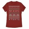 Licensed Character Juniors' Friends Ugly Christmas Sweater Style Logo Tee Red -Licensed Character Shop unnamed file 5006