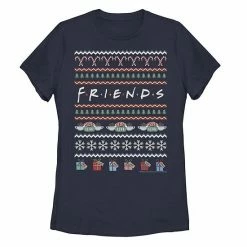 Licensed Character Juniors' Friends Ugly Christmas Sweater Style Logo Tee Red -Licensed Character Shop unnamed file 5008