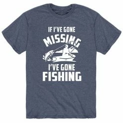 Licensed Character Men's If Ive Gone Missing Fishing Tee Heather Blue -Licensed Character Shop unnamed file 5080