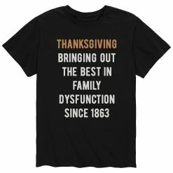 Licensed Character Men's Thanksgiving Dysfunction Tee Black -Licensed Character Shop unnamed file 5083