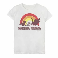 Licensed Character Disney's The Lion King Girls 7-16 Sunset Hakuna Matata Line Up Graphic Tee Tahi Blue -Licensed Character Shop unnamed file 5164