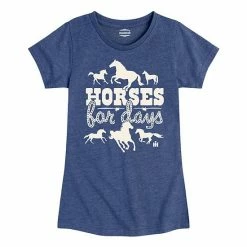 Licensed Character Girls 7-16 Case IH Horses For Days Graphic Graphic Tee Blue