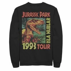 Licensed Character Men's Jurassic Park Isla Nublar 1993 Tour Poster Sweatshirt Athletic Heather