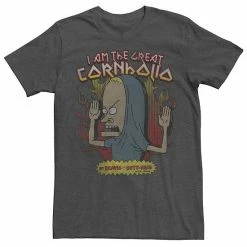 Licensed Character Men's Beavis & Butthead Cornholio Fire Portrait Tee Charcoal Heather -Licensed Character Shop unnamed file 5316