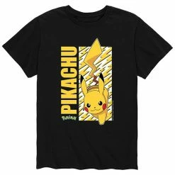 Licensed Character Men's Pokémon Pikachu Lightning Tee Black