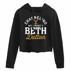 Licensed Character Juniors' Yellowstone "Inner Beth" Cropped Graphic Hoodie