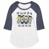 Licensed Character Juniors' Peanuts Fa La La Carol Raglan Graphic Tee White Heather Navy -Licensed Character Shop unnamed file 5535