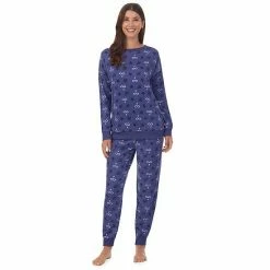Licensed Character Women's Harry Potter Long Sleeve Pajama Top & Banded Bottom Pajama Pants Set