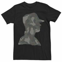 Licensed Character Men's Veterans Day Soldier Side Profile Camouflage Fill Tee