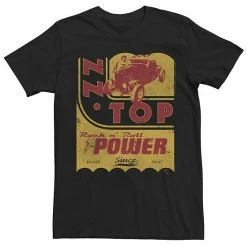 Licensed Character Men's ZZ Top Rock N' Roll Power Distressed Logo Graphic Tee