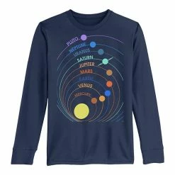 Licensed Character Boys 8-20 Space Solar System Colors Long Sleeve Tee Navy -Licensed Character Shop unnamed file 5807