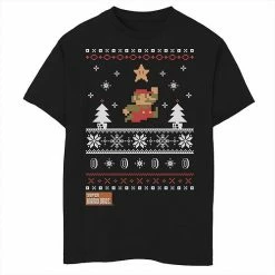 Licensed Character Boys 8-20 Nintendo Super Mario Christmas Star Pixels Graphic Tee