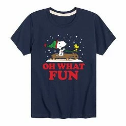 Licensed Character Boys 8-20 Peanuts Oh What Fun Sledding Graphic Tee Navy -Licensed Character Shop unnamed file 5825