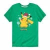 Licensed Character Boys 8-20 Pokemon Pikachu Snowflakes Tee Kelly Green -Licensed Character Shop unnamed file 5831