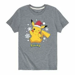 Licensed Character Boys 8-20 Pokemon Pikachu Snowflakes Tee Kelly Green -Licensed Character Shop unnamed file 5833