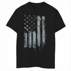 Licensed Character Boys 8-20 Americana Rustic American Flag Paint Drip Graphic Tee