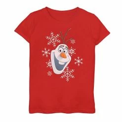 Licensed Character Disney's Frozen 2 Olaf Girls 6-16 Smile Snowflake Christmas Top