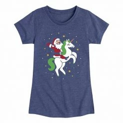 Licensed Character Girls 7-16 Santa Riding Unicorn Graphic Tee
