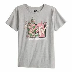 Licensed Character Women's Floral MTV Graphic Tee -Licensed Character Shop unnamed file 5861