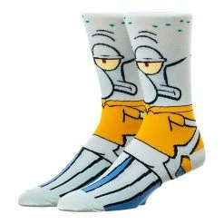 Licensed Character Men's SpongeBob Squidward Crew Socks