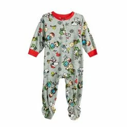 Licensed Character Baby Jammies For Your Families® Peanuts "Fa La La" Footed Pajamas
