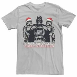 Licensed Character Men's Star Wars Vader Santa Troopers Christmas Tee Silver -Licensed Character Shop unnamed file 6008