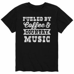 Licensed Character Men's Fueled By Coffee Country Music Tee Black -Licensed Character Shop unnamed file 6011