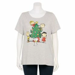 Licensed Character Plus Size Peanuts Snoopy Oh Christmas Tree Graphic Tee