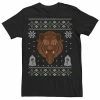 Licensed Character Men's Disney Beauty And The Beast Ugly Christmas Sweater Short Sleeve Tee -Licensed Character Shop unnamed file 6093
