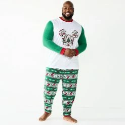 Licensed Character Disney's Mickey Mouse Big & Tall Jammies For Your Families® "Holiday Party Mickey" Pajama Set