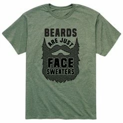 Licensed Character Men's Beards Are Face Sweaters Tee Green -Licensed Character Shop unnamed file 6105