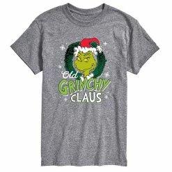 Licensed Character Men's Dr. Seuss Grinch Old Grinchy Claus Tee Charcoal -Licensed Character Shop unnamed file 6107