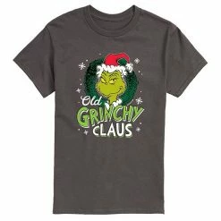 Licensed Character Men's Dr. Seuss Grinch Old Grinchy Claus Tee Charcoal -Licensed Character Shop unnamed file 6108