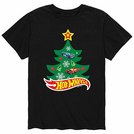 Licensed Character Men's Hot Wheels Christmas Tree Tee Red 5 Licensed Character Men's Hot Wheels Christmas Tree Tee Red - Image 3