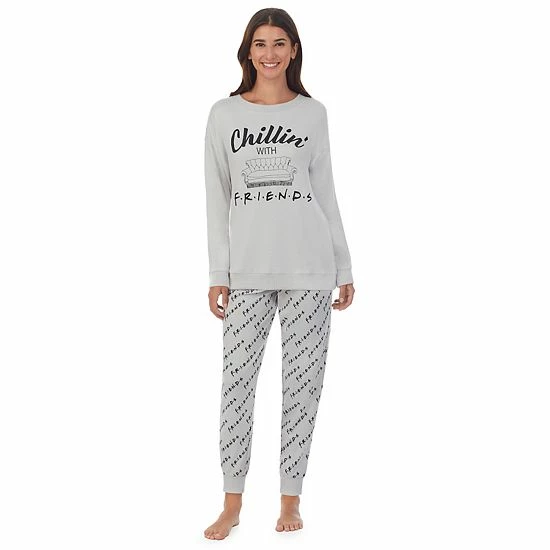Licensed Character Women's Friends Long Sleeve Pajama Top & Banded Bottom Pajama Pants Set 3 Licensed Character Women's Friends Long Sleeve Pajama Top & Banded Bottom Pajama Pants Set