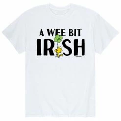 Licensed Character Men's Peanuts Woodstock St. Patrick's Day "A Wee Bit Irish" Tee White -Licensed Character Shop unnamed file 6162