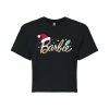 Licensed Character Juniors' Barbie Santa Logo Cropped Graphic Tee -Licensed Character Shop unnamed file 6223