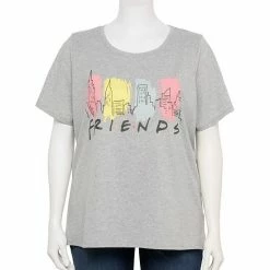 Licensed Character Plus Size Friends Skyline Graphic Tee