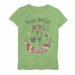 Licensed Character Girls 7-16 Fifth Sun Run Wild Floral Horse Graphic Tee Green Apple -Licensed Character Shop unnamed file 6242