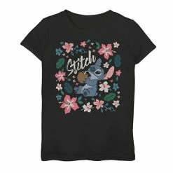 Licensed Character Disney's Lilo & Stitch Girls 7-16 Tropical Floral Graphic Tee