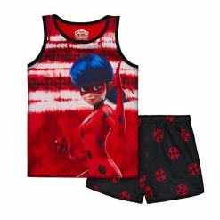 Licensed Character Girls 4-10 Miraculous Lady Bug Top & Shorts Pajama Set
