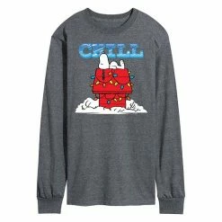 Licensed Character Men's Peanuts Snoopy Chill Long Sleeve Tee Black -Licensed Character Shop unnamed file 6265