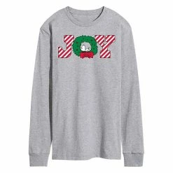 Licensed Character Men's Peanuts Joy Wreath Long Sleeve Tee Gray -Licensed Character Shop unnamed file 6271