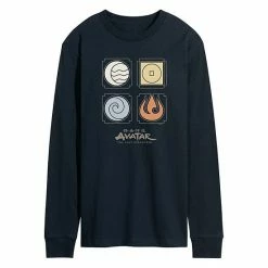 Licensed Character Men's Avatar Nations Symbols Long-Sleeve Tee Black
